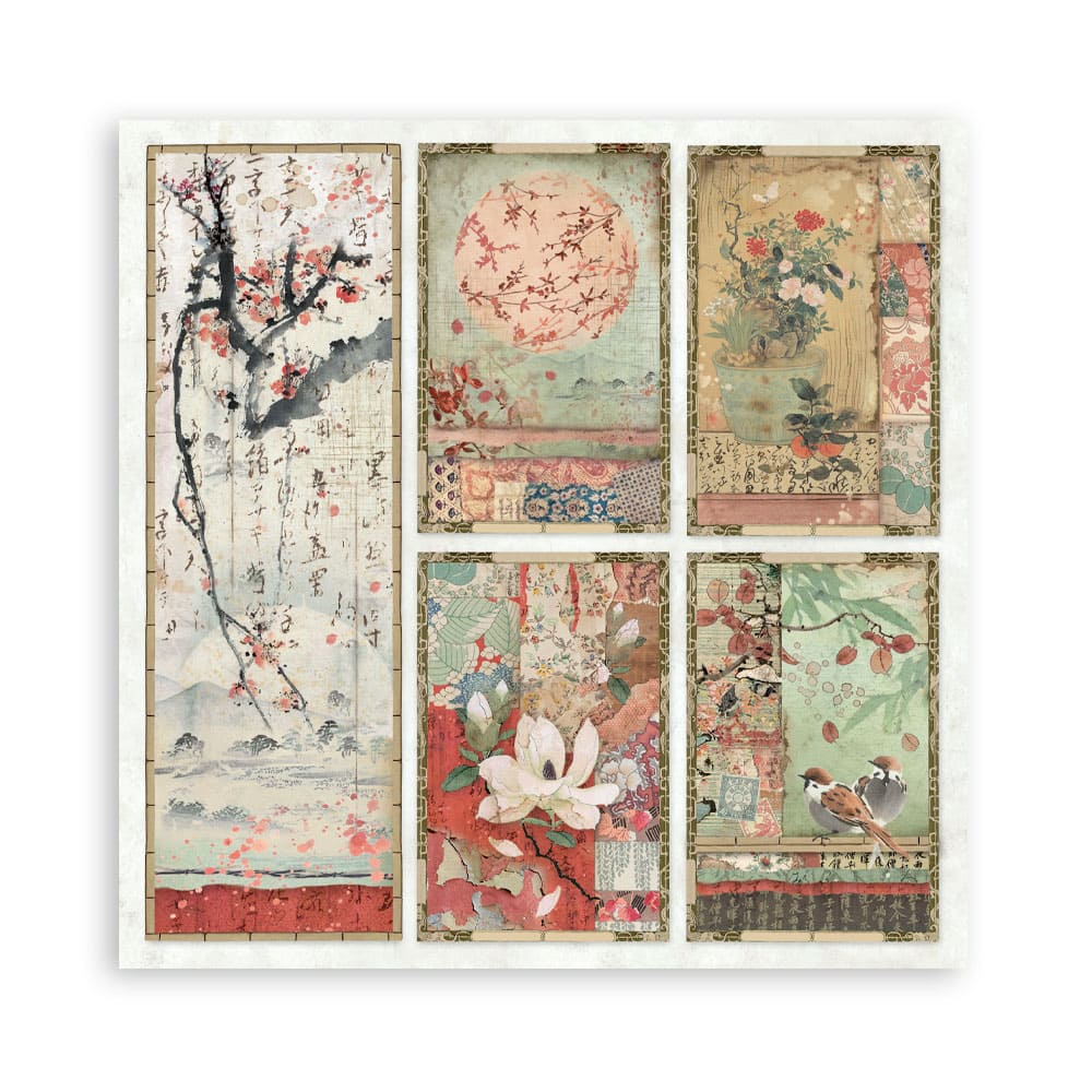 Scrapbookingpapper - Double faced - Oriental garden