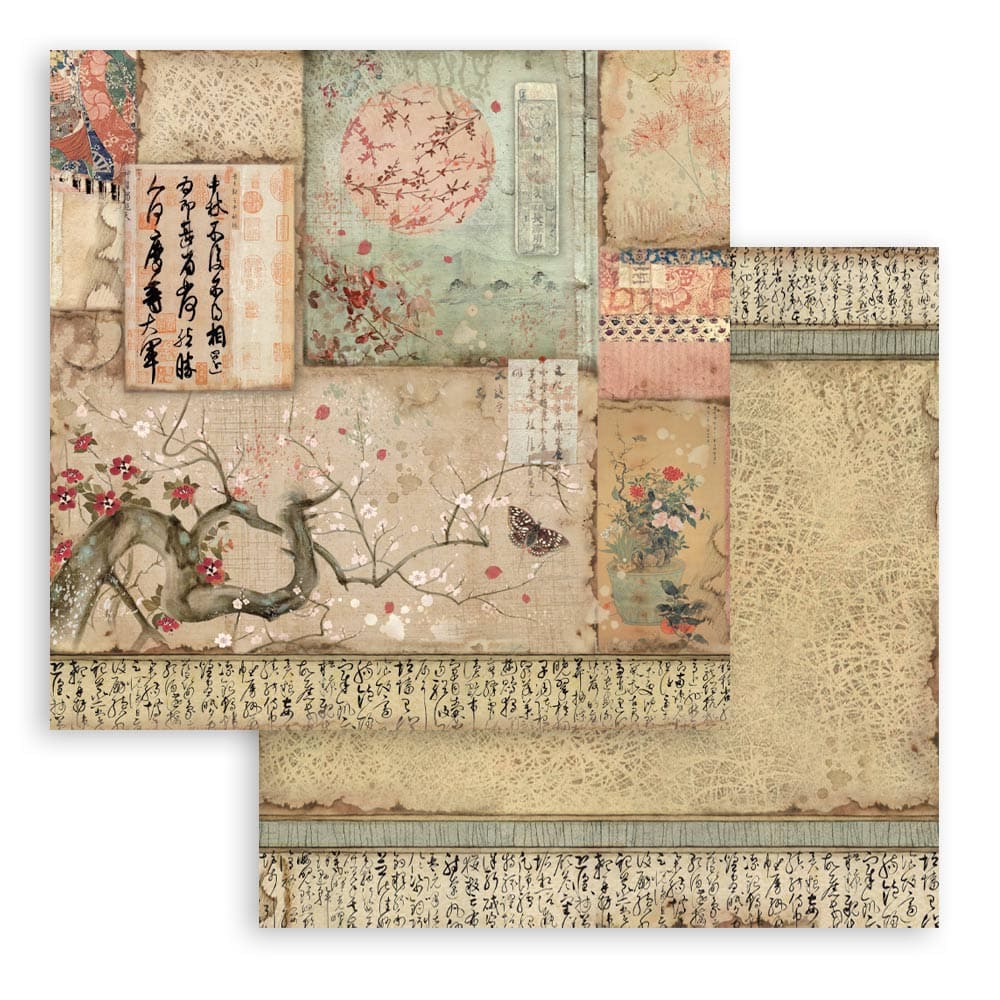 Scrapbookingpapper - Double faced - Oriental garden