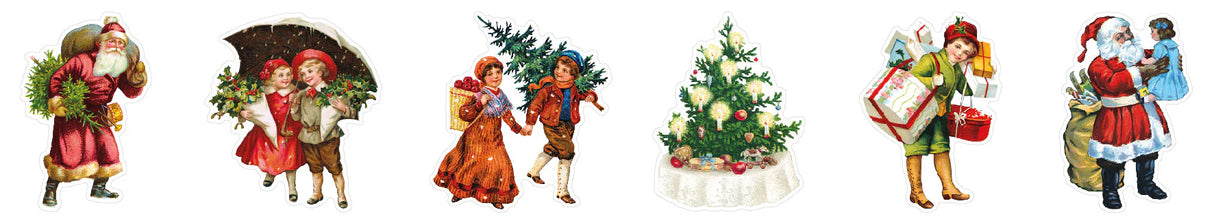 Sticker Pet Tape - Pre-cut - Vintage Christmas - Celebration 60 mm