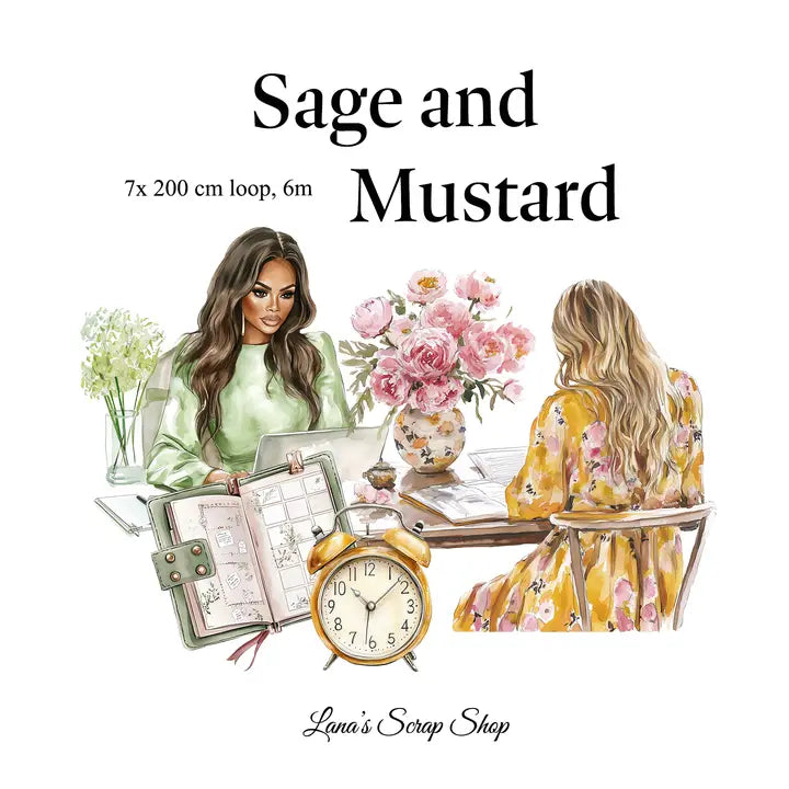 Pet Tape - Lana - 70 mm - Sage and Mustard