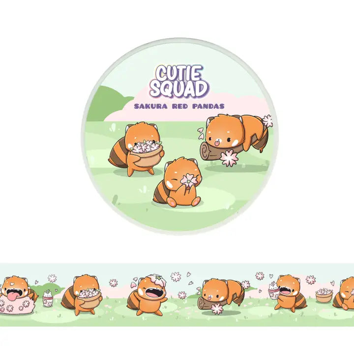 Washi tape CutieSquad - Sakura Red Pandas