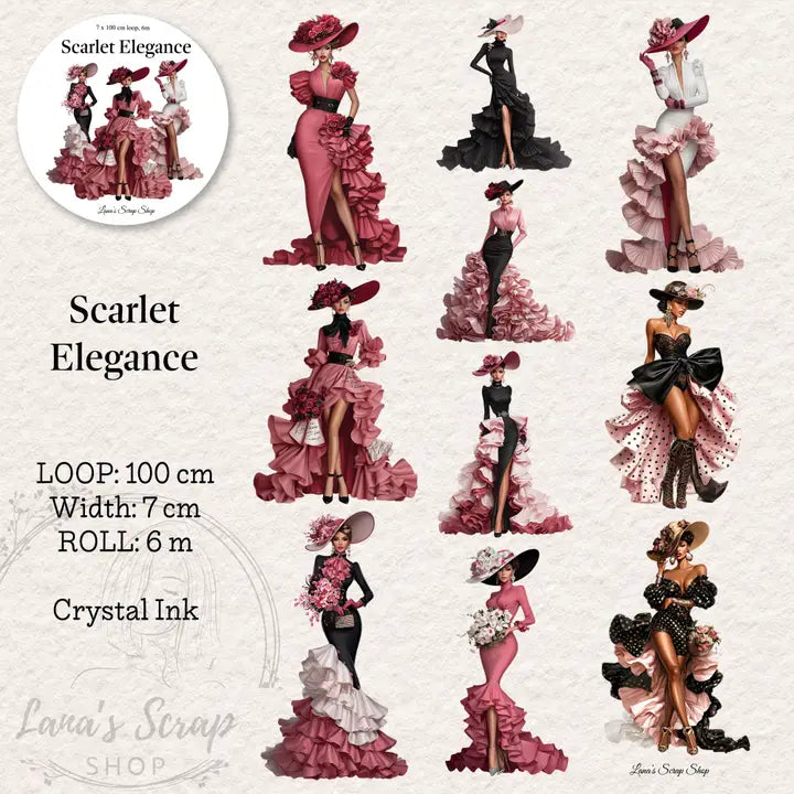 Pet Tape - Lana - 70 mm - Scarlet Elegance