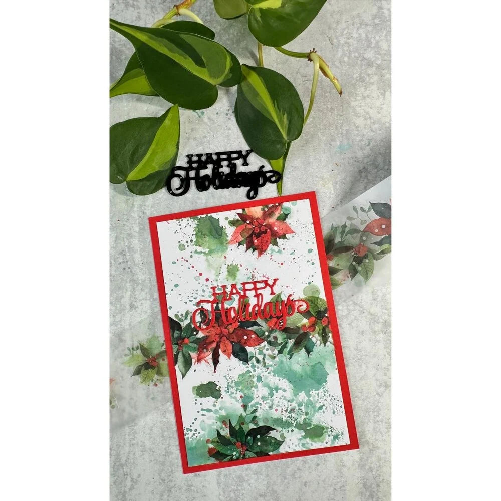 Sticker Pet Tape - Pre-cut - Poinsettia 50 mm