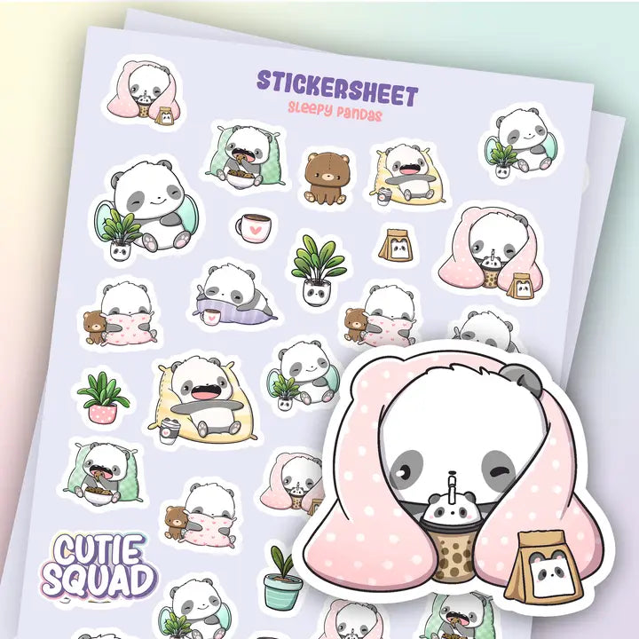 Stickersheet CutieSquad - Sleepy Pandas