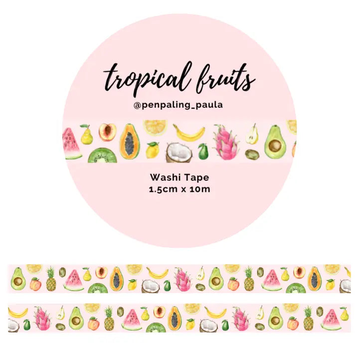 Washi tape 15 mm - Penpaling Paula - Tropical Fruits