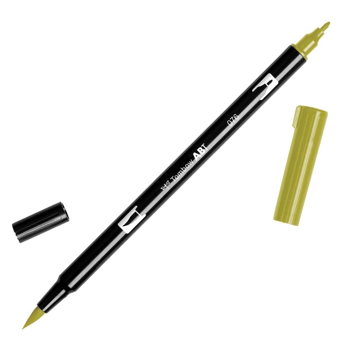 ABT Dual Brush pen - 076 Green ochre - Tombow - Tidformera