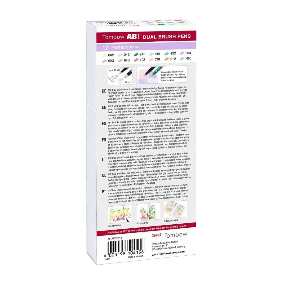 ABT Dual Brush pen 12 - pack - Pastel colors - 3 - Tombow - Tidformera