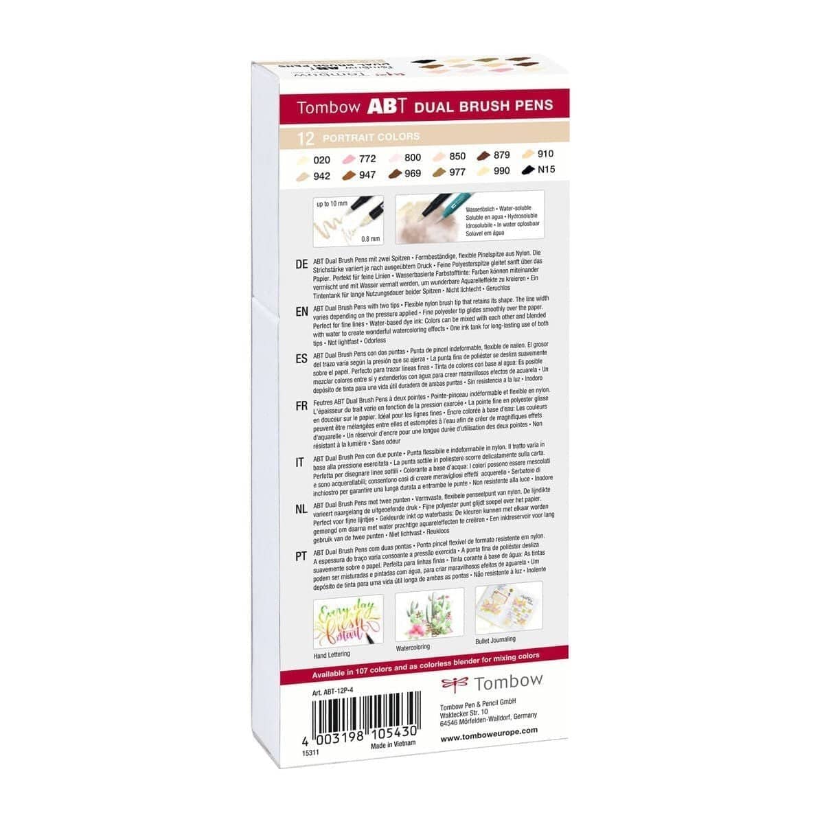 ABT Dual Brush pen 12 - pack - Portrait colors - 3 - Tombow - Tidformera