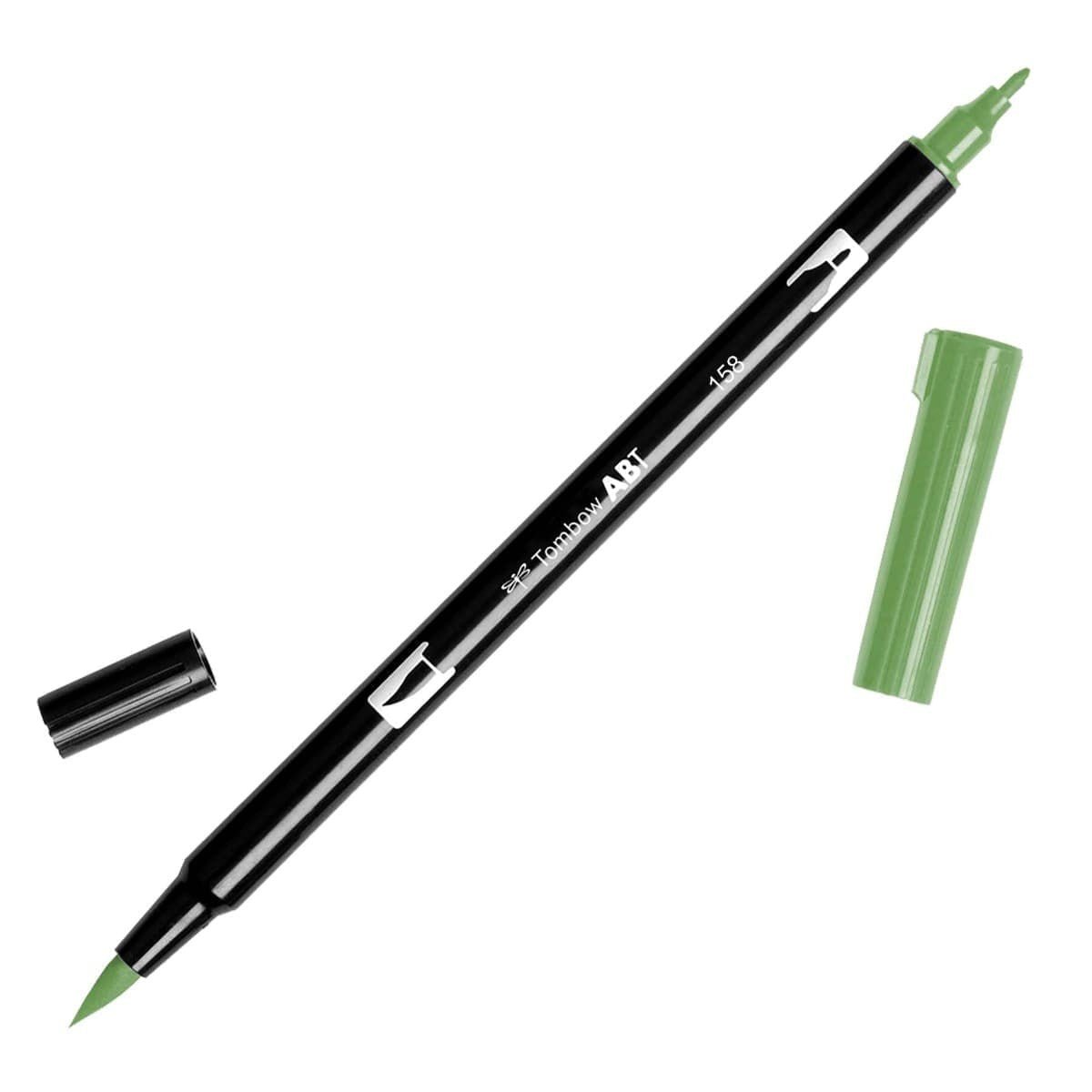 ABT Dual Brush pen - 158 Dark olive - Tombow - Tidformera