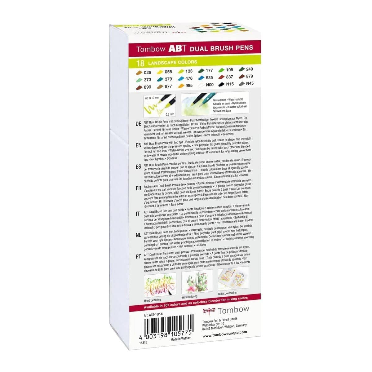 ABT Dual brush pen 18 - pack - Landscape colors - 2 - Tombow - Tidformera