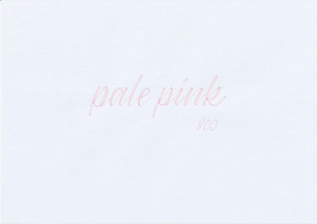 Handskriven text med orden "pale pink" i blek rosa färg, skriven med ABT Dual Brush Pen i nyansen 800 Pale Pink.