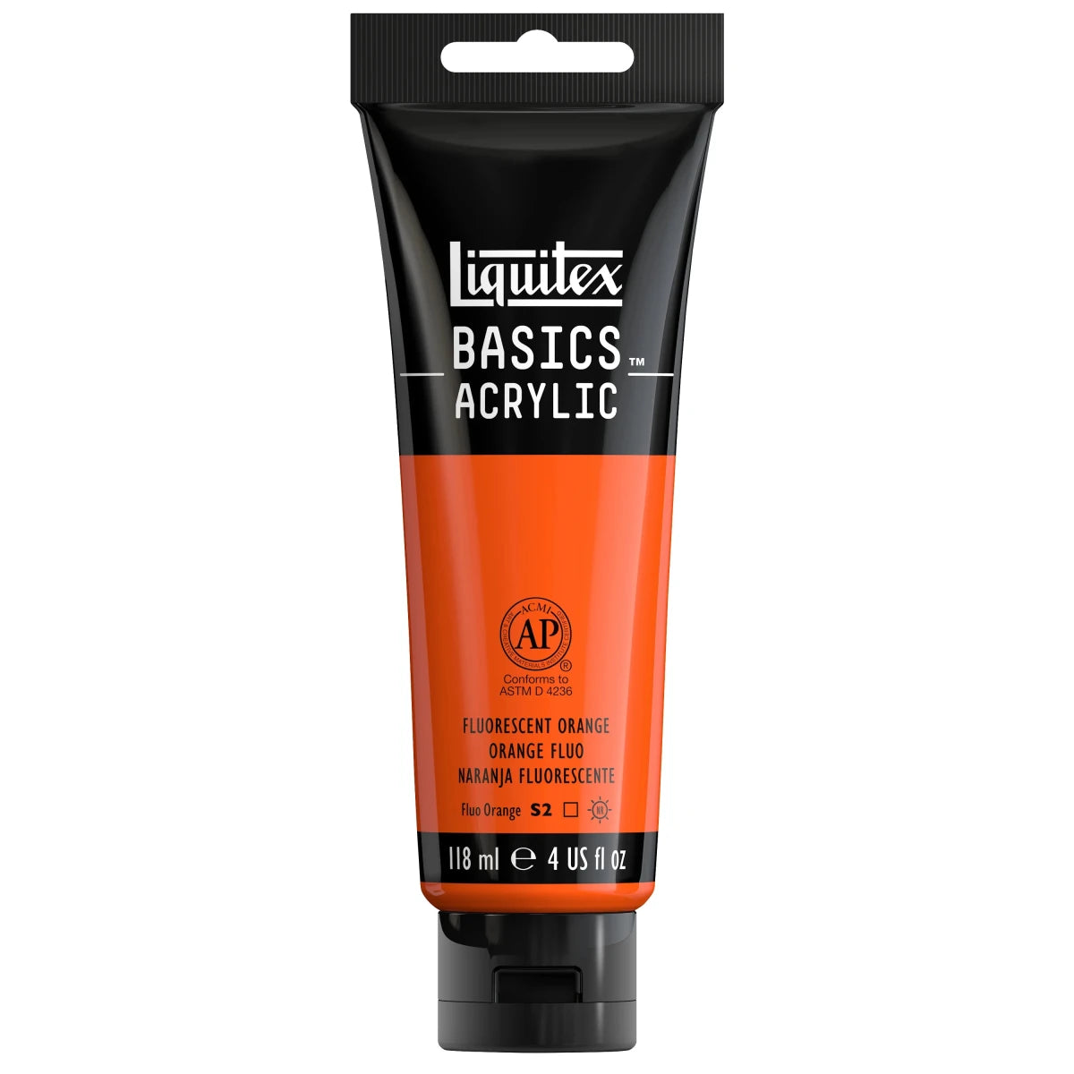 Akrylfärg Liquitex Basics 118ml - Fluorescent Orange 982 - 1 - Liquitex - Tidformera