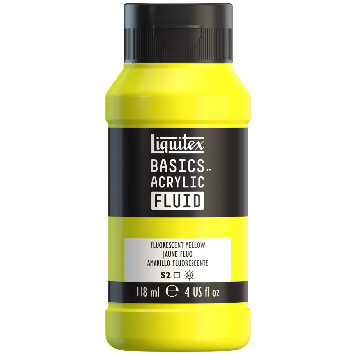 Akrylfärg Liquitex Basics Fluid 118ml - Fluorescent Yellow 981 - 1 - Liquitex - Tidformera