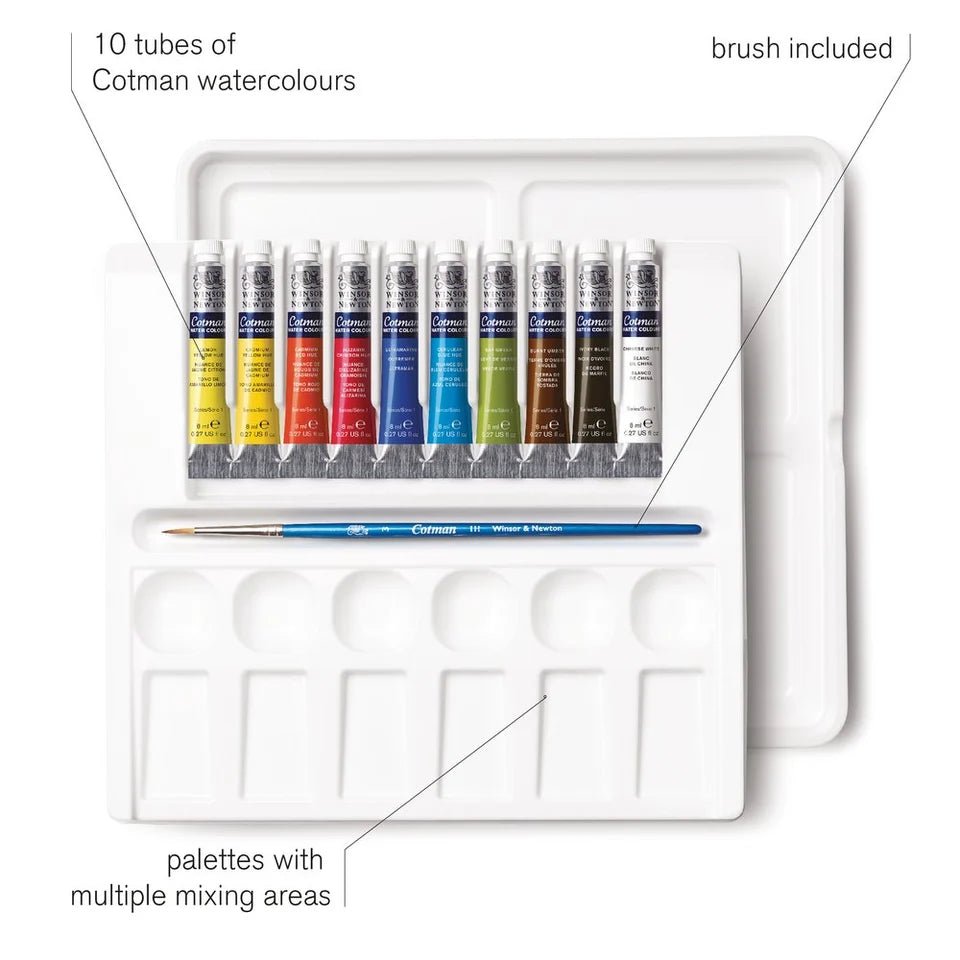 Akvarellset Winsor & Newton Cotman Palette Set 10 x 8 ml - 5 - Winsor & Newton - Tidformera