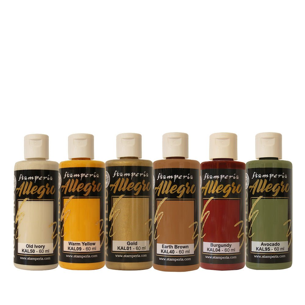 Allegro Paint Kit - Akrylfärg - Golden Harmony - 1 - Stamperia - Tidformera