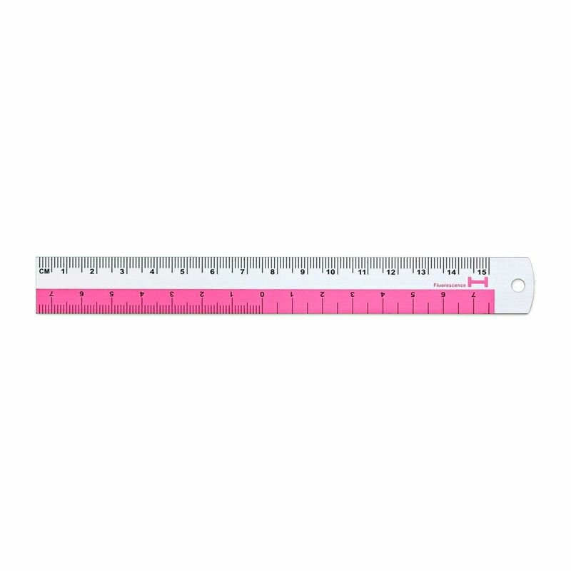 Aluminum Ruler Pink 15 cm - 1 - Hightide - Tidformera