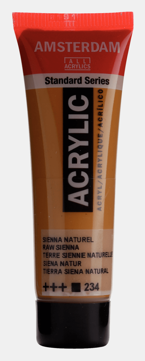 Liten tub med brun Amsterdam Akrylfärg 20 ml 234 - Raw Sienna från Royal Talens - Tidformera