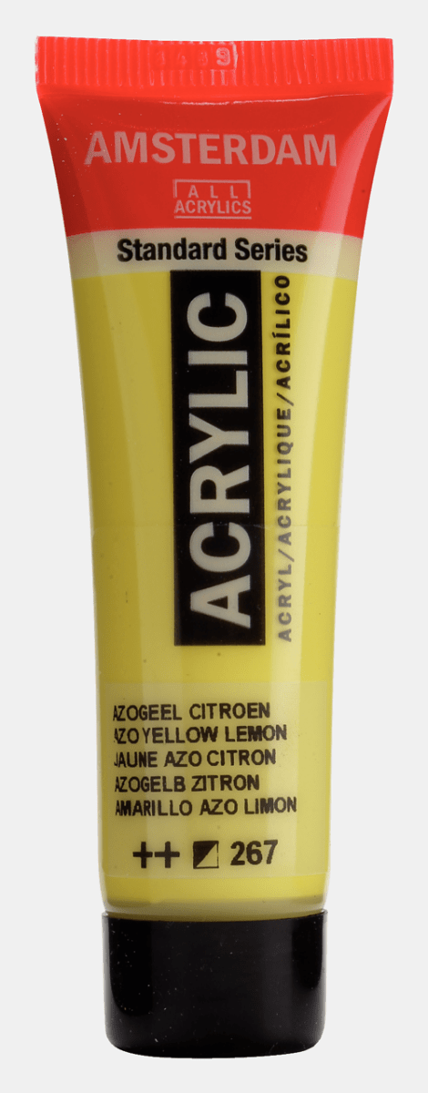 Liten tub med gul Amsterdam Akrylfärg 20 ml 267 Azo Yellow Lemon från Royal Talens - Tidformera
