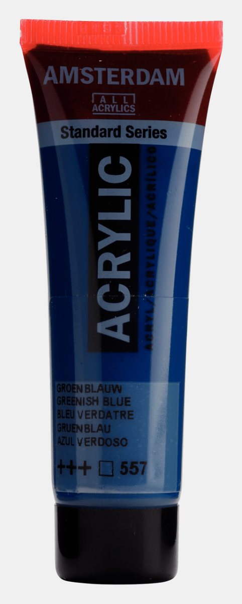 Liten tub med blågrön Amsterdam Akrylfärg 20 ml 557 - Greenish Blue från Royal Talens - Tidformera