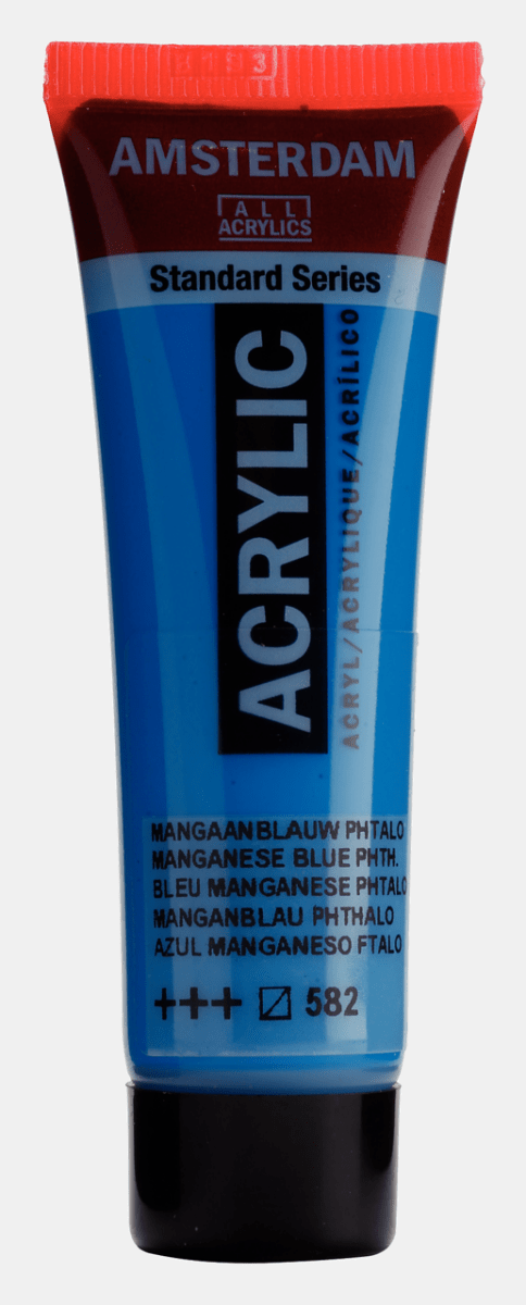 Liten tub med blå Amsterdam Akrylfärg 20 ml 582 - Manganese Blue Phthalo från Royal Talens - Tidformera