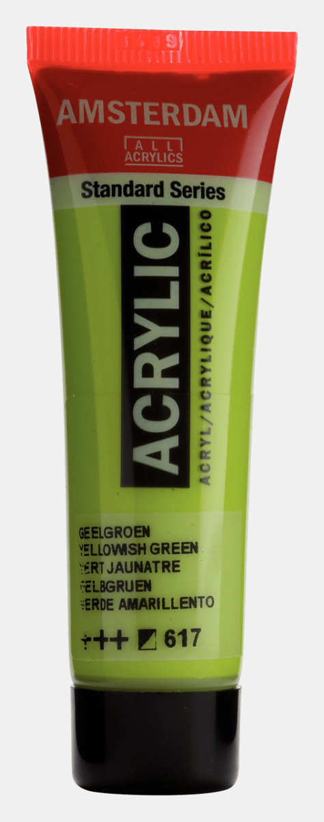 Liten tub med grön Amsterdam Akrylfärg 20 ml 617 Yellowish Green från Royal Talens - Tidformera