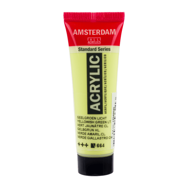 Liten tub med ljusgrön Amsterdam Akrylfärg 20 ml 664 - Yellowish Green Light från Royal Talens - Tidformera