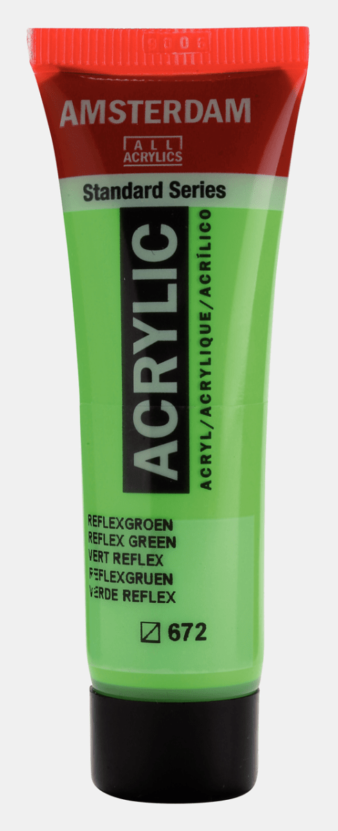 Liten tub med grön Amsterdam Akrylfärg 20 ml 672 Reflex Green från Royal Talens - Tidformera