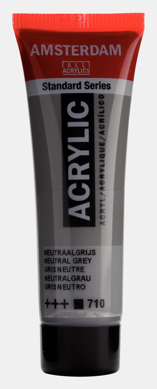 Liten tub med grå Amsterdam Akrylfärg 20 ml 710 - Neutral Grey från Royal Talens - Tidformera
