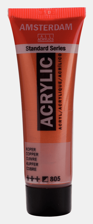 Liten tub med kopparfärgad Amsterdam Akrylfärg 20 ml 805 Copper från Royal Talens - Tidformera