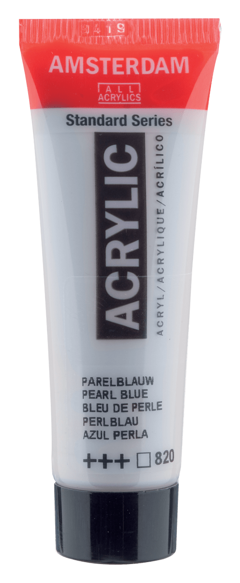 Liten tub med pärlblå Amsterdam Akrylfärg 20 ml 820 - Pearl Blue från Royal Talens - Tidformera