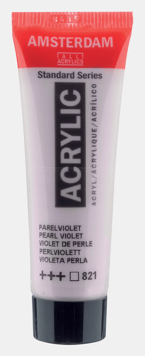 Liten tub med ljuslila Amsterdam Akrylfärg 20 ml 821 - Pearl Violet från Royal Talens - Tidformera