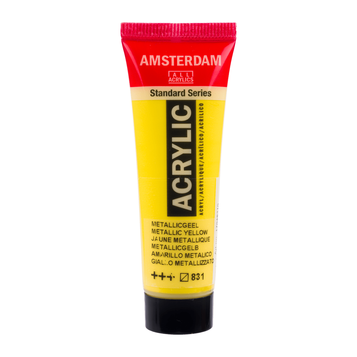 Liten tub med gul Amsterdam Akrylfärg 20 ml 831 Metallic Yellow från Royal Talens - Tidformera