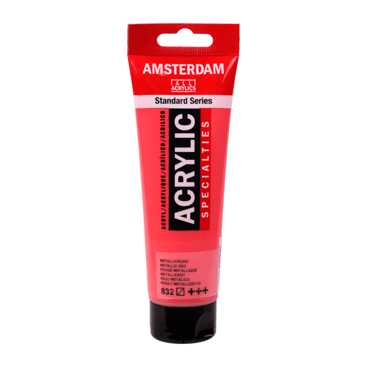 Liten tub med röd Amsterdam Akrylfärg 20 ml 832 Metallic Red från Royal Talens - Tidformera