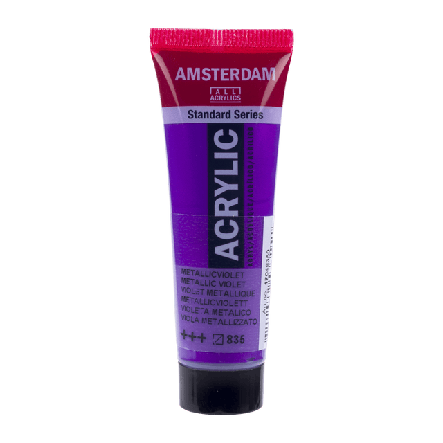Liten tub med lila Amsterdam Akrylfärg 20 ml 835 Metallic Violet från Royal Talens - Tidformera