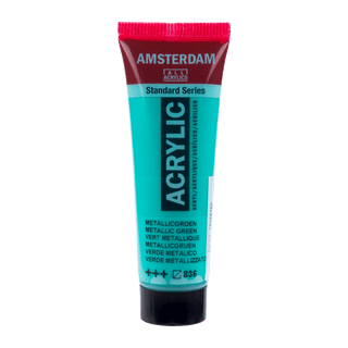 Liten tub med grön Amsterdam Akrylfärg 20 ml 836 - Metallic Green från Royal Talens - Tidformera