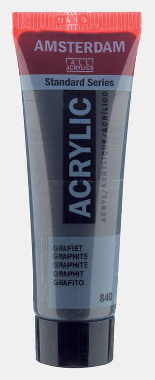 Liten tub med grå Amsterdam Akrylfärg 20 ml 840 - Graphite från Royal Talens - Tidformera