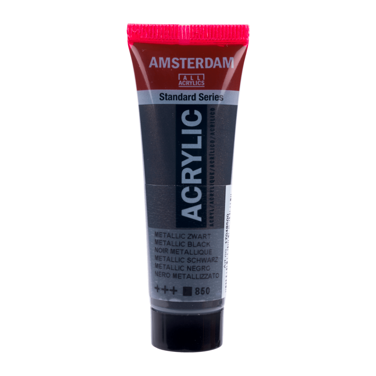 Liten tub med svart Amsterdam Akrylfärg 20 ml 850 - Metallic Black från Royal Talens - Tidformera