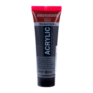 Liten tub med svart Amsterdam Akrylfärg 20 ml 850 - Metallic Black från Royal Talens - Tidformera