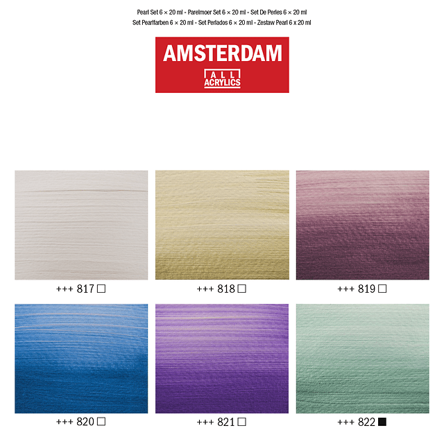 Amsterdam Akrylfärg 6 - pack 20 ml - Pearl set - 2 - Royal Talens - Tidformera