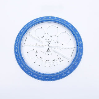 Angle & Circle Maker - Blue frÄn Helix.  BlÄ rund stencil med ringar och grader - Tidformera