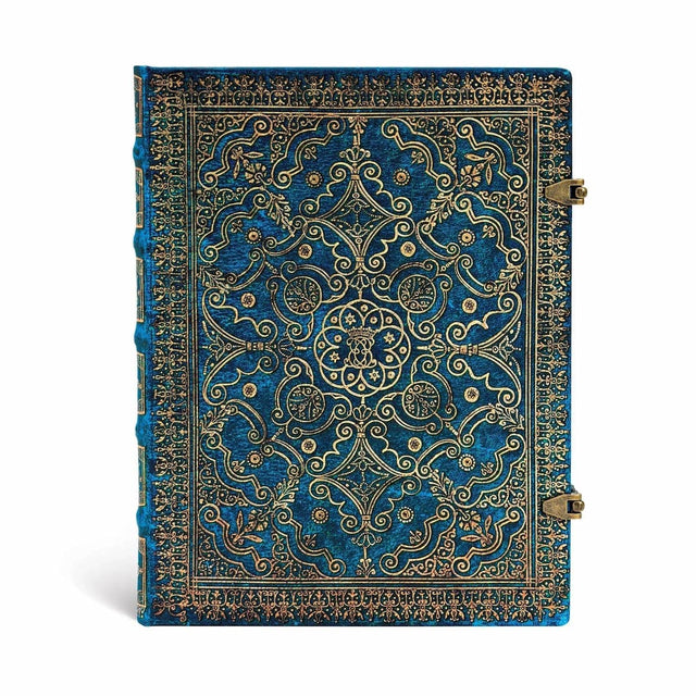 Anteckningsbok Azure - Ultra Linjerad Hård pärm Knäppe. Blå bok med guldfärgade detaljer. Boken har två knäppen till stängning. Från Paperblanks - Tidformera