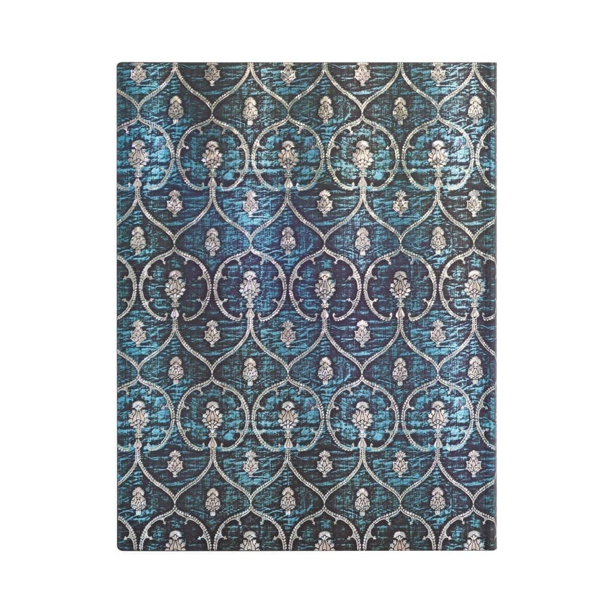 Anteckningsbok Blue Velvet - Ultra Linjerad Flexis -Blå bok med silvrigt  mönster från Paperblanks - Tidformera