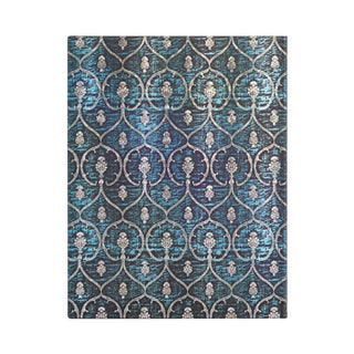 Anteckningsbok Blue Velvet - Ultra Linjerad Flexis -Blå bok med silvrigt  mönster från Paperblanks - Tidformera