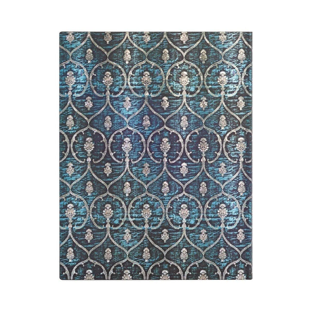 Anteckningsbok Blue Velvet - Ultra Linjerad Flexis -Blå bok med silvrigt  mönster från Paperblanks - Tidformera