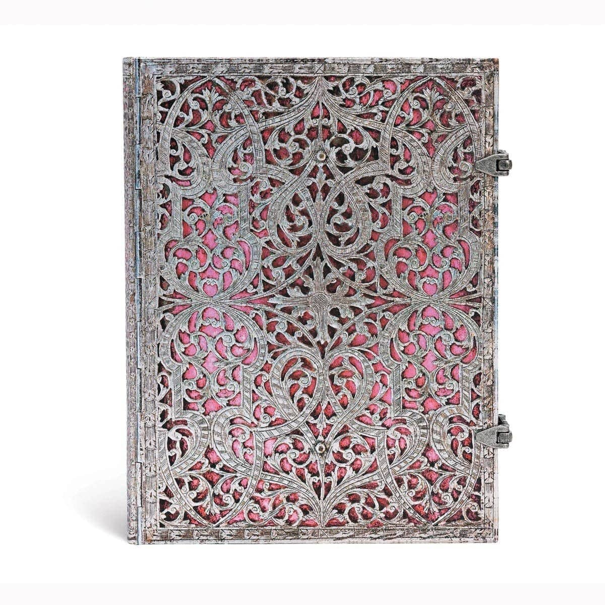 Anteckningsbok Blush pink Ultra Linjerad - Rosa och silverfärgad anteckningsbok med spännen till stängning. Från Paperblanks - Tidformera