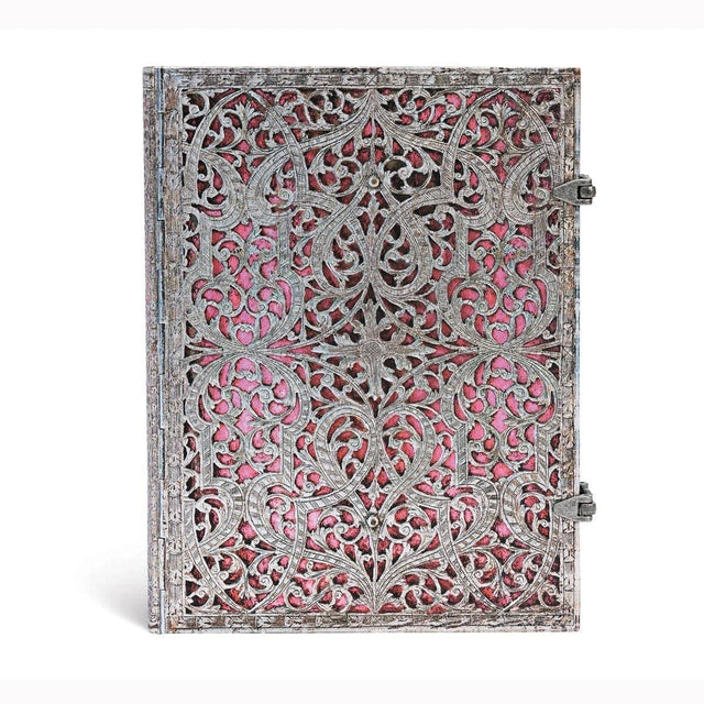 Anteckningsbok Blush pink Ultra Linjerad - Rosa och silverfärgad anteckningsbok med spännen till stängning. Från Paperblanks - Tidformera