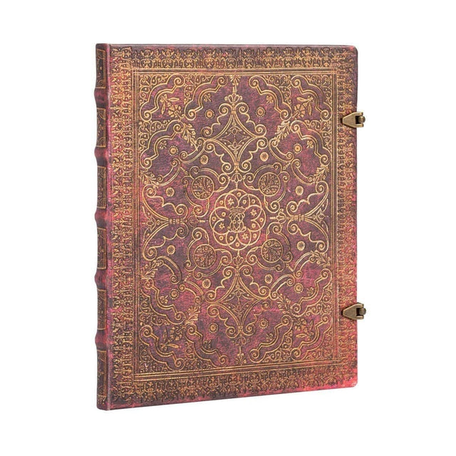 Röd anteckningsbok Carmine Ultra Linjerad från Paperblanks. Gulddetaljer på pärmen och 2 knäppen att stänga boken med. - Tidformera