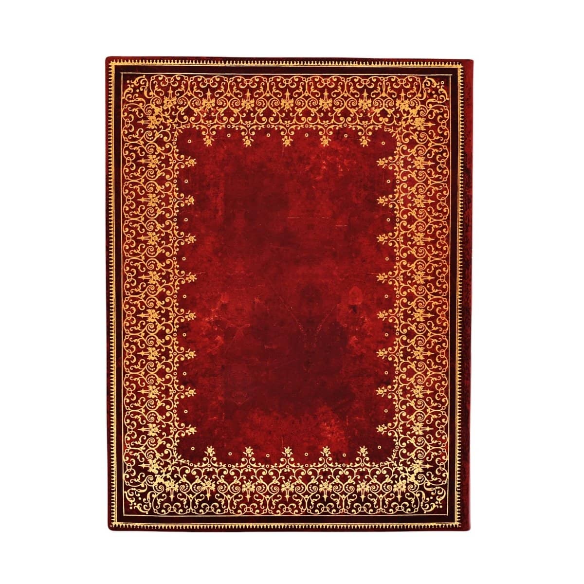 Röd skrivbok med guldfärgade ramar Anteckningsbok Foiled - Ultra Olinjerad Flexis från Paperblanks - Tidformera