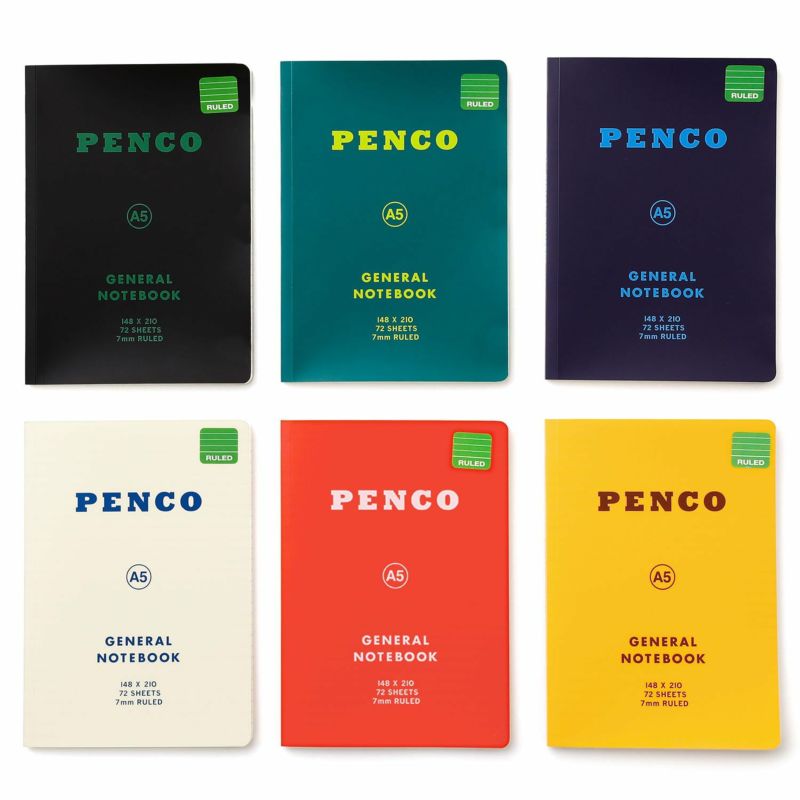 Anteckningsbok General Notebook A5 Ruled - Green - 5 - Penco - Tidformera
