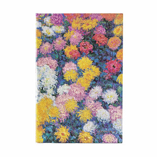 Blommig anteckningsbok med motiv Monet's Chrysanthemums - Midi Dotted Hård pärm från Paperblanks - Tidformera
